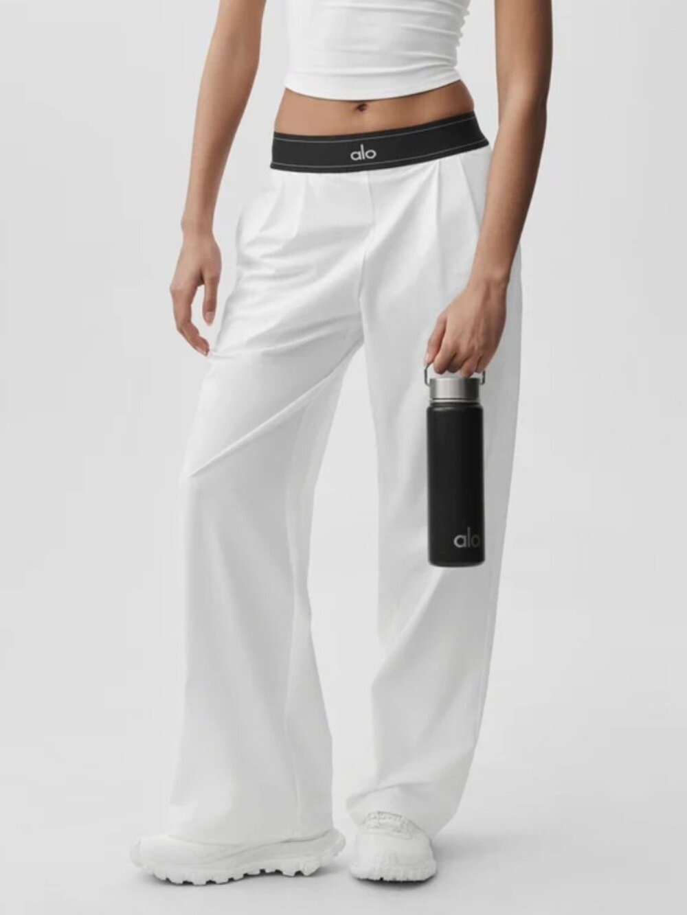 💟 ALO Yoga White Relaxed fit Suit Up Trouser Regular ♥ Quiet Luxury / Workwear